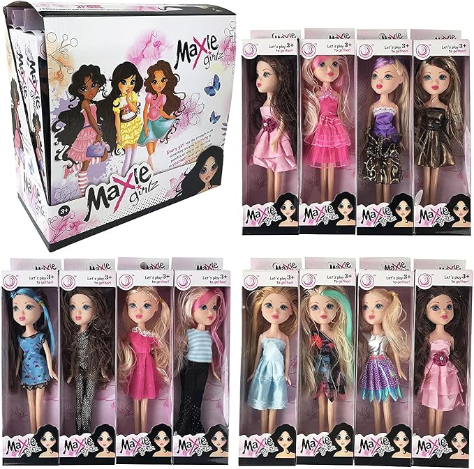 Liberty Imports 12 Pack: American Fashion Beauty Dolls in Individual Boxes - 10" Girls Runway Divas Multipack Toys Bundle Bulk Party Favors Supplies (10")
