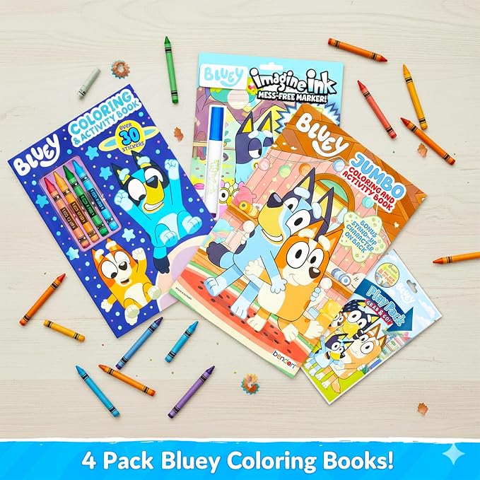 Bluey Ultimate Coloring and Activity Book Set - Coloring Bundle for Kids Coloring Pages, Mess Free Coloring, Stickers, More | Jumbo Bluey Coloring Books 4-8, 3-5, 8-12