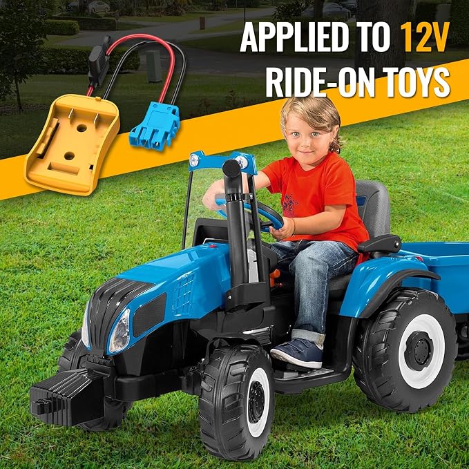 Kzreect Battery Adapter Compatible with Dewalt 20V Battery Conversion Kit with Fuse Holder and Wire Harness Connector Compatible with with Peg-Perego Kids Ride-on Toy