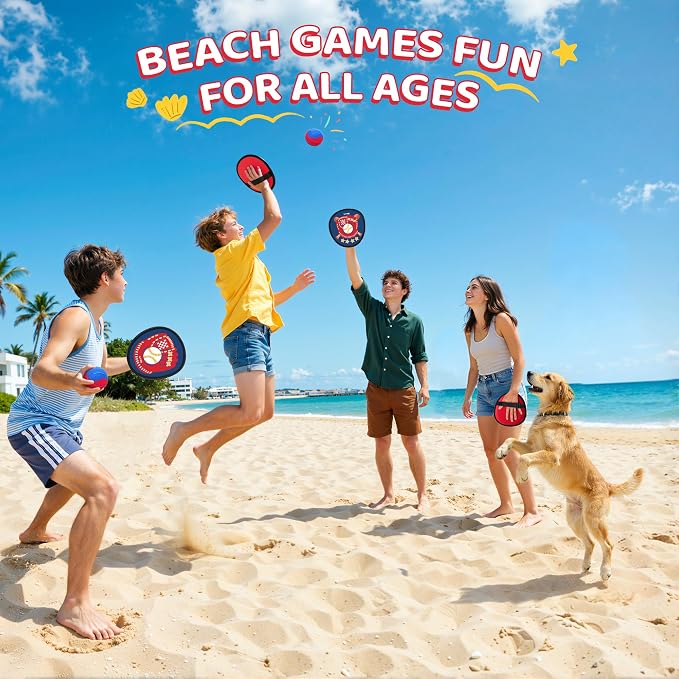 Twinkoo Toss and Catch Ball Game Set for Kids, Kids Toddler Baseball Glove & Catch Ball Toys,Kids Outdoor Games for Family, Toys for Beach Pool Yard Outside, Birthday Gift for Ages 3 4 5 6 7 8-12