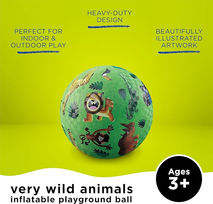 Crocodile Creek Playground Ball - Durable Rubber Ball for Kids Ages 3 and Up - Bouncy Inflatable Ball for Kickball, Indoor Games, and Outdoor Sports - PVC-Free