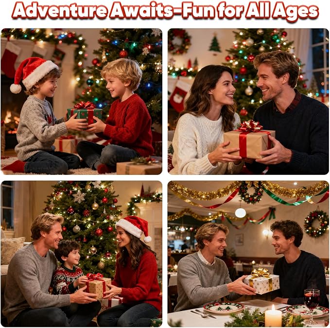 Leodozzio Christmas Wooden Puzzles for Adults & Kids, Gingerbread Family Puzzle 200 Pieces, 5MM Unique Shape Winter Jigsaw Wood Puzzle for Grandkids, Holiday Decoration Gifts, Family Game, 9x12.2 in