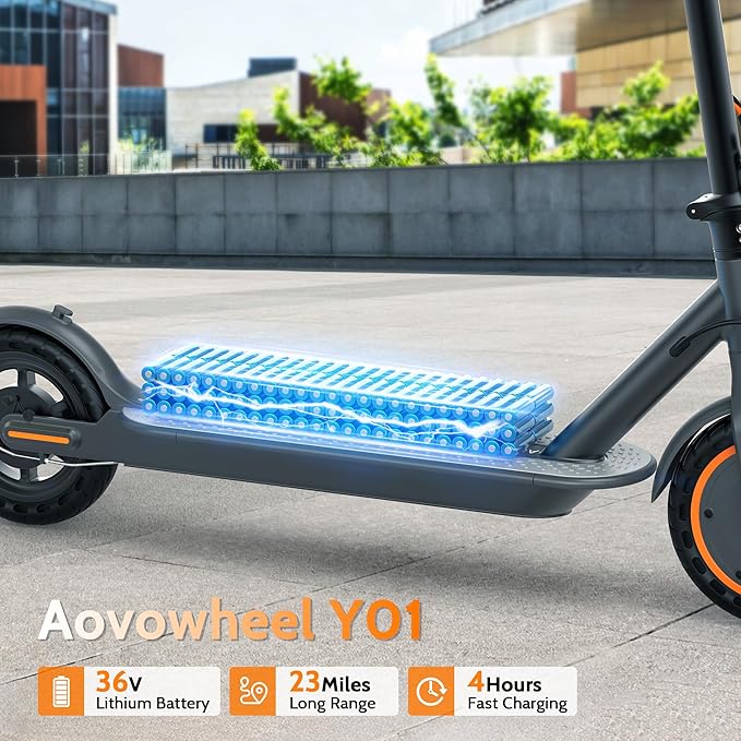 Aovowheel Electric Scooter for Adults, Folding E Scooter with 350W/500W Motor 16/24 Mph Top Speed, Max 19-23 Miles Long Range, 8.5''/10''/14''Tires Commuting Scooters with Dual Brakes System, APP