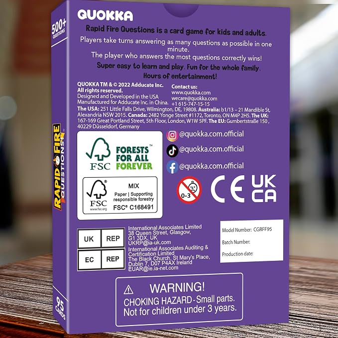 QUOKKA Family Conversation Cards Game - Break the Ice Game for Kids and Families - Icebreaker Cards with 500+ Questions - Family Game for Kids 8-12 - Perfect for Families Games Night I Travel Version