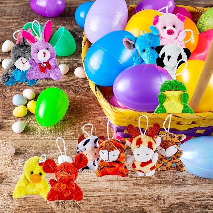 120 Pack Mini Animal Plush Toy Set,Stuffed Animal Party Favors,Keychain Decoration,Christmas Party Favors,Easter Egg Stuffer,Valentine Exchange Toy,Carnival Prize