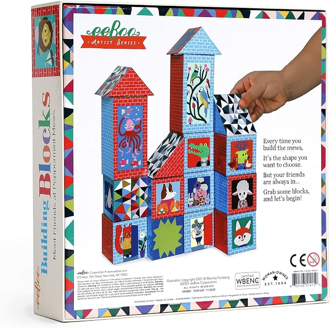 eeBoo: Artists’ Series Building Blocks for Toddlers, Promotes Hand-Eye Coordination, Fine Motor Skills and Teaches Cause and Effect, for Ages 3 and up