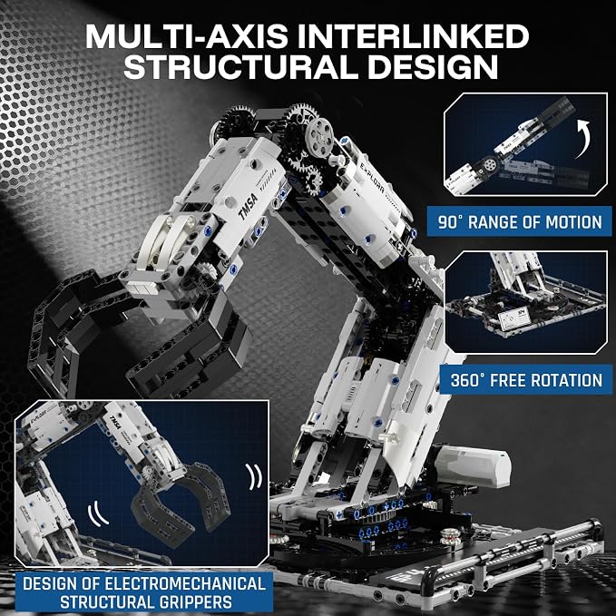 HPROMOT Building Toys STEM Robotics Arm Kits, 1029 PCS APP & Remote Control Robot Toys for Kids Ages 8-16, Engineering Technic Coding Robotic Kit, Educational Science Set Birthday Gift for Boys Girls