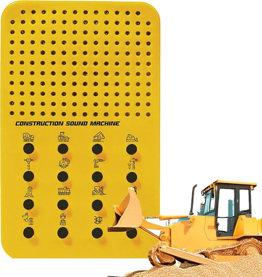 Construction Noisemaker with 16 Vehicle and Tool Sounds, Excavator, Tractor, Bulldozer, Portable Electronic Sound Maker Construction Themed Sound Board for Kids, Birthday Noise Maker Toy Effects Gift