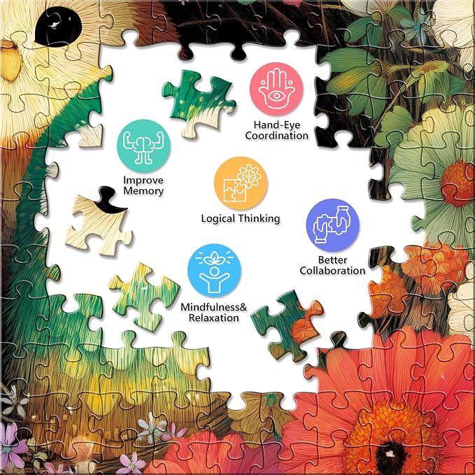300 Piece Puzzles for Adults,Colorful Owl Bird Puzzle for Kids Adults Seniors,Blooming Floral Nature Puzzle with Letters on Back, Challenging Fun Puzzle for Family Activity Game Nights Gifts,20.5×15in