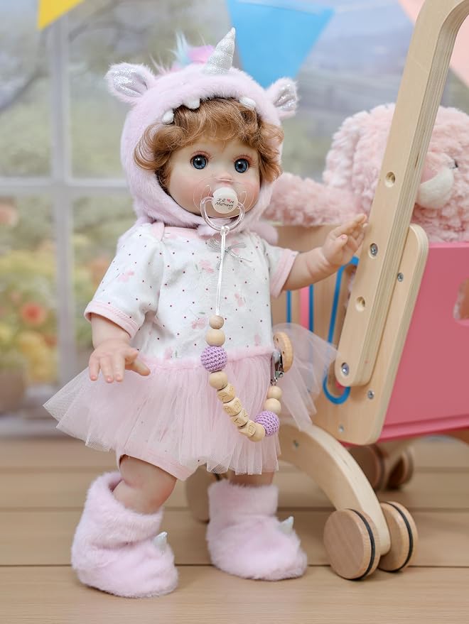 Reborn Baby Dolls, 18 Inch Large Realistic Hand-Rooted Hair Lifelike Baby Dolls with Accessories for 3+ Year Old Girls Gifts, Pretend Play, Collection