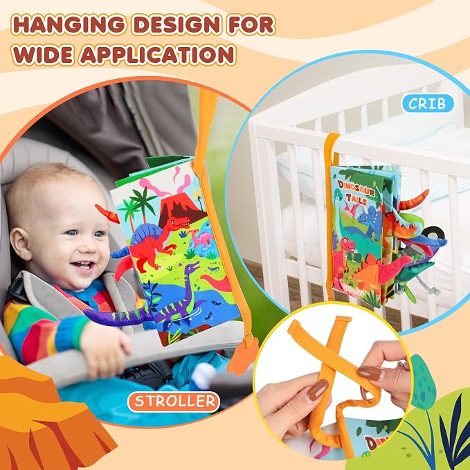 BBWOO Soft Baby Book Toy - Newborn Boy Girl Shower Gift - Tummy Time Toy for Infant 0-6 6-12 Months - Touch and Feel Sensory Crinkle Book with Teether - Baby Boy Girl Gift