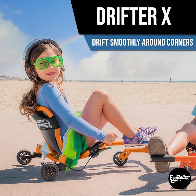 EzyRoller Drifter X Ride On Toy for Kids, Ages 4-12, Up to 154 lbs - Orange