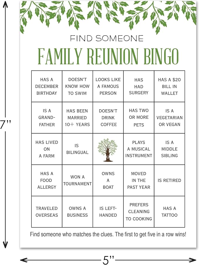 InvitationHouse Find Someone Family Reunion Bingo Games - Set of 24