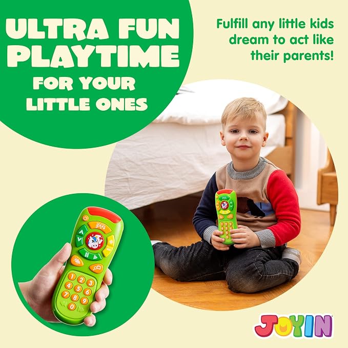 JOYIN Baby Toy Phone, Remote and Smartphone with Music, Fun Learning Musical Toys for Babies, Boys or Girls, Holiday Stocking Stuffers, Birthday Gifts for Kids