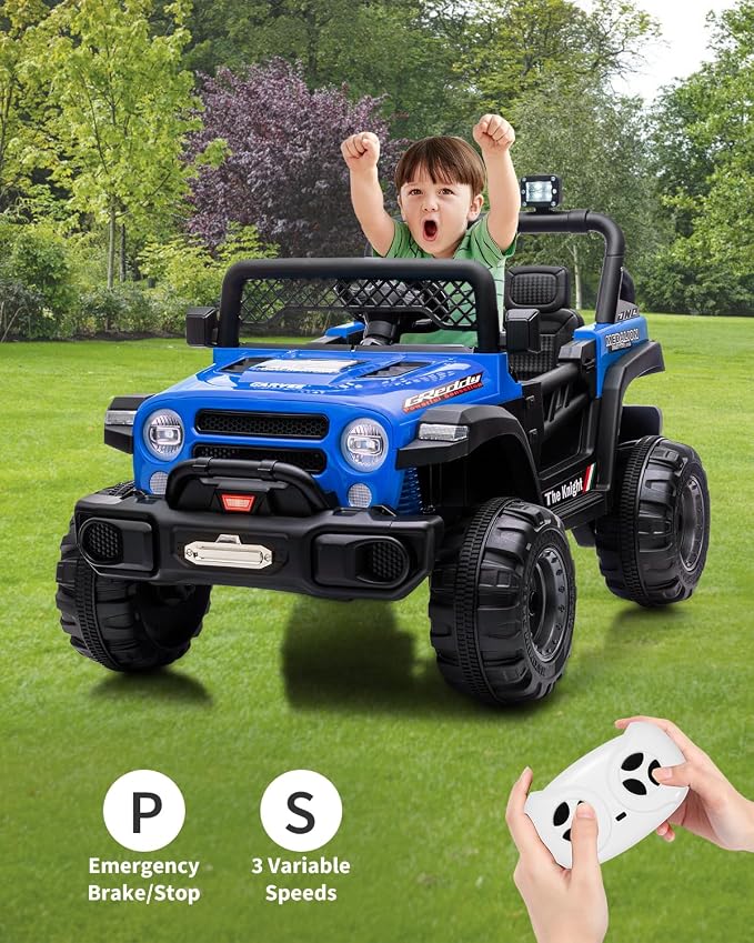 GarveeLife 12V Kids Ride On Car, 2 Seater Electric Toy Car for Toddlers and Children, Ride On Toys with Parent Remote Control, Battery-Powered w/Music & LED Lights