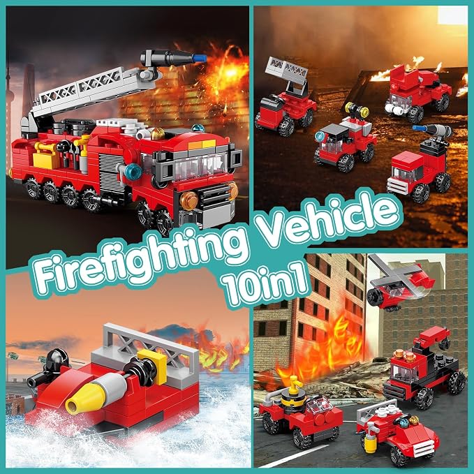 Sawaruita 30Pack Mini Cars Building Blocks Party Favors for Kids-Bulk Fire Truck,City Police Car,Construction Vehicle for Birthday Goodies Bag Easter Filling,Classroom Prizes for Boys 6-12