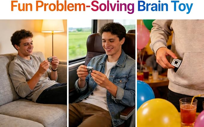 MAGIKON Traditional Brain Teaser, Classical Puzzle Magic Toy (Square Lock)