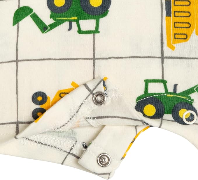 John Deere Baby Boys' One Piece Short Sleeve Romper Newborn to Infant