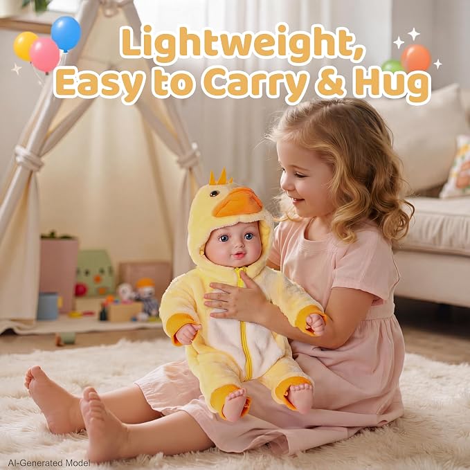 BABESIDE Baby Doll Girl - 15-Inch Realistic Baby Doll with Blue Eyes, Soft Body in Unicorn Outfit Life Like Baby Dolls that Look Real for 4 5 6 7 8 9 Years Girl, Birthday Gift and Pretend Play