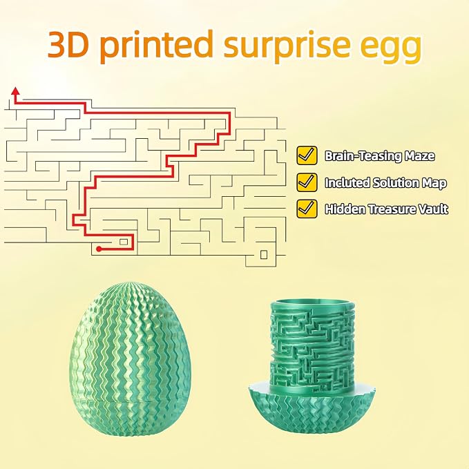 Maze Egg Money Puzzle Box for Kids & Adults, 4 Logic Challenge Brain Teaser Sensory Toy, Hidden Compartment Cash Gift Holder, Birthday Graduation Gifts for Teens, Road Trip Travel Game