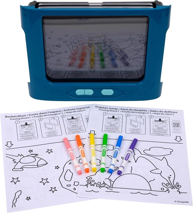 Crayola Animated Glow Board, DualScreen LED Drawing Board with Light Animation, Light Up Tracing Projector, Gift for Kids, Toys for Boys & Girls, Ages 6+