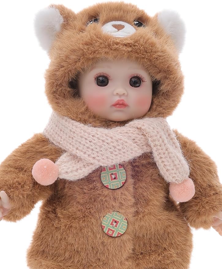 Baby Dolls, 15 Inch Realistic Soft Body Baby Doll Real Life Baby Dolls with Accessories, for 3+ Year Old Girls, Pretend Play, Collection, Gift-Ready (Brown)