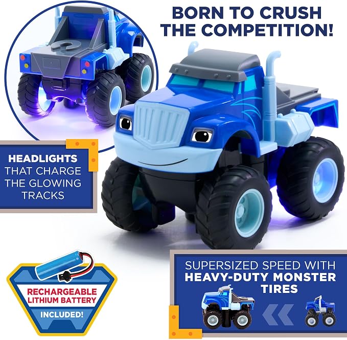 Blaze and The Monster Machine TurboTwist Racers - Race Track Set (Crusher TurboTwist Racer) (Blue)