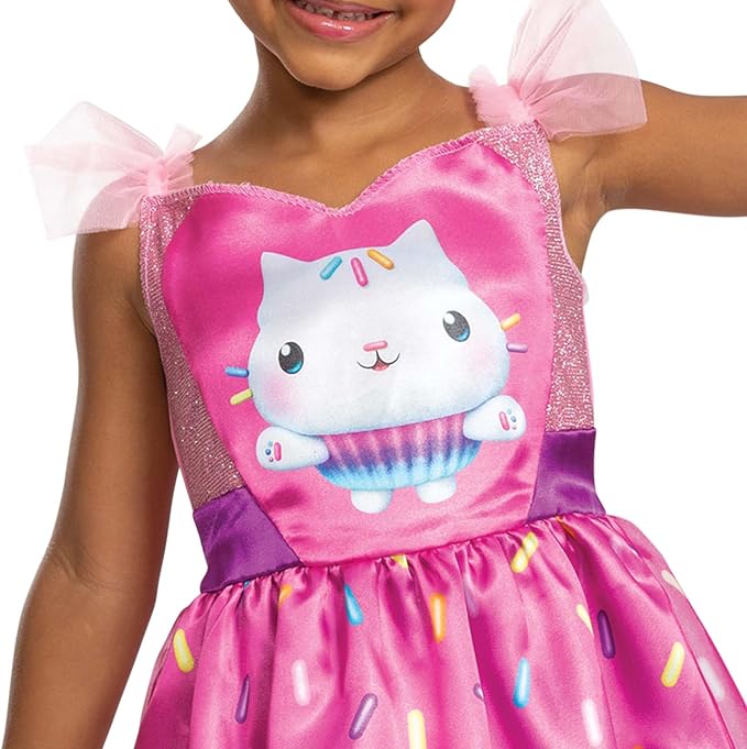 Cakey Cat Costume for Kids, Official Gabby's Dollhouse Costume and Cat Ears Headband