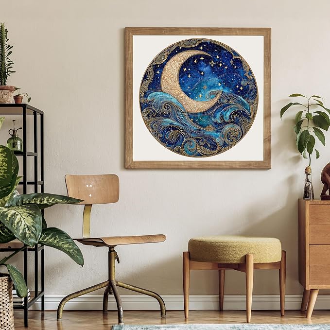 1000 Piece Puzzle for Adults - Waves Stars and Moon Jigsaw Puzzles - Impossible Hard Difficult Challenging Jigsaw Puzzle -Brain Teaser Adult Puzzles - Christmas Birthday Gifts for Women/Men