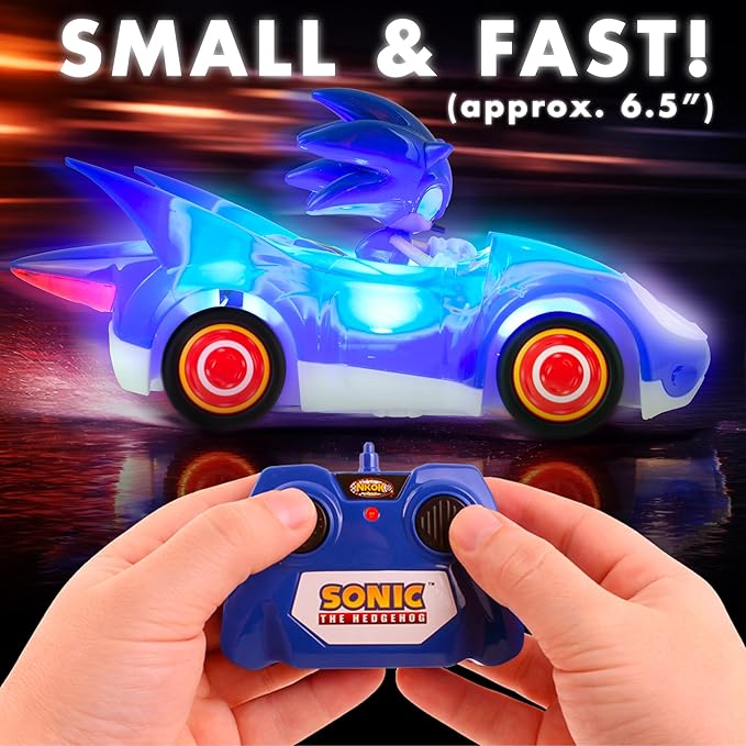 NKOK Sonic Glow Racer RC Car – Ready to Run 1/28 Scale Remote Control Vehicle with Light-Up Body