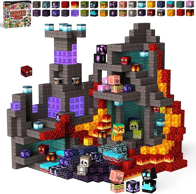 GobiDex 200PCS Magnetic Blocks Kids Building Toys for Boys Girls 3+, Game-Based Build MagWonder with Magnet Construction Toys, STEM Sensory Gift for Birthday