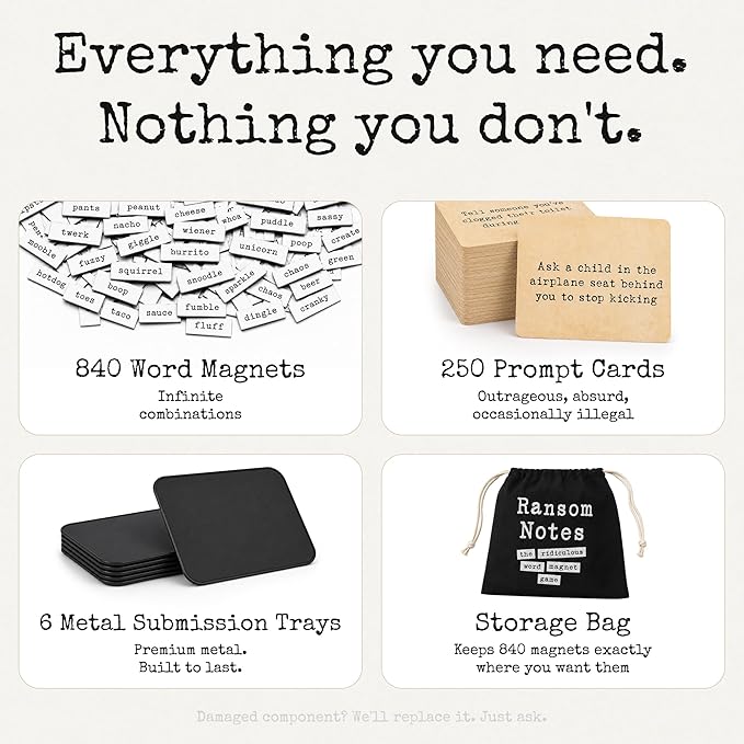 Ransom Notes - The Ridiculous Word Magnet Party Game, 3+ Players