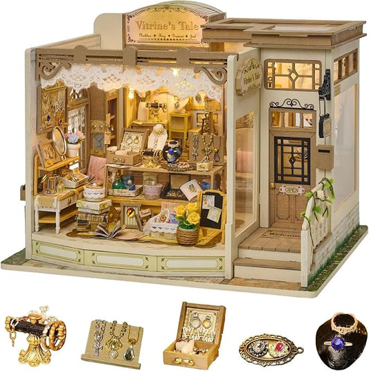 CUTEROOM DIY Miniature House Building Kit, Dollhouse Kit for Adults, Realistic Mini House Building Model Kit, Creative Crafts Home Decor Gift - Vitrine's Tale