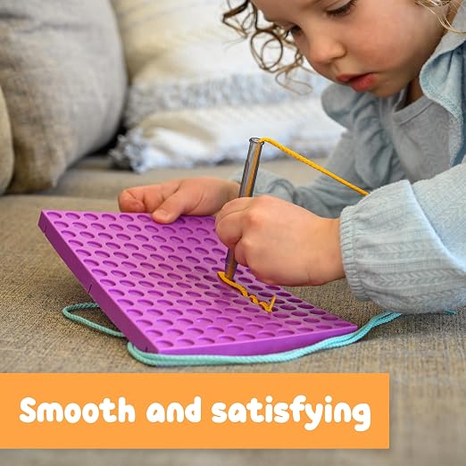 SPARK & WOW Calm Down Threading Boards | Plumly | Set of 2 | Sensory Activity Board | Autism Toys for Play Therapy | ADHD Toys for Sensory Play