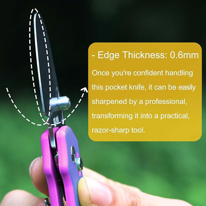 JIN Rhino Jr. Kids Pocket Knife, Fidget Toy Knife, DIY Kit, 1.97” Unsharpened Steel Blade, Safety Rounded Tip, Kids-friendly Button Lock Folding EDC, Blue Multi G10 Handle