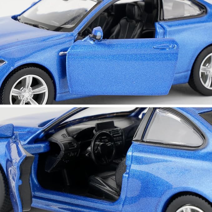 RMZ City 1:36 BMW M2 Toy Car, Diecast Pull Back Model Car, Collection Kids Toy for Aged 3 and up, Gift Blue