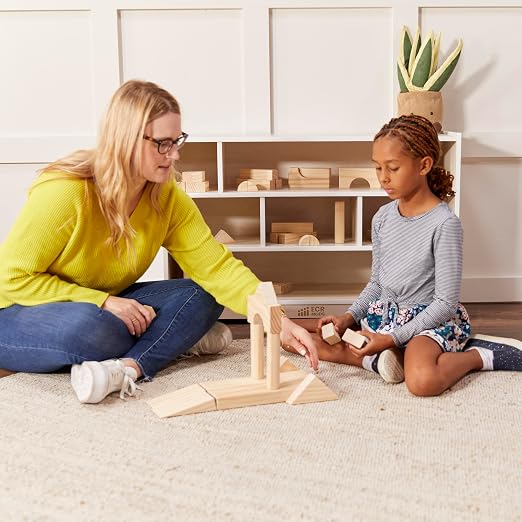 ECR4Kids Mobile Building Block Storage Cabinet, Medium, Classroom Furniture, White Wash