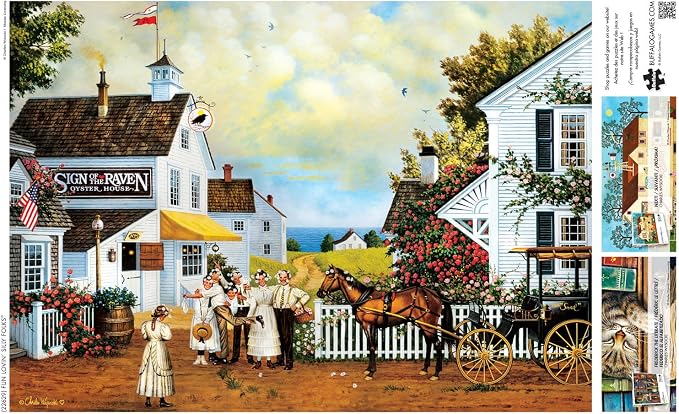 Buffalo Games Charles Wysocki - Fun Lovin' Silly Folks - 300 Piece Jigsaw Puzzle - 21.25 x 15 in, Ages 14+ - High-Resolution Artwork & Poster Included - Charles Wysocki Puzzles - Easy-To-Handle Pieces
