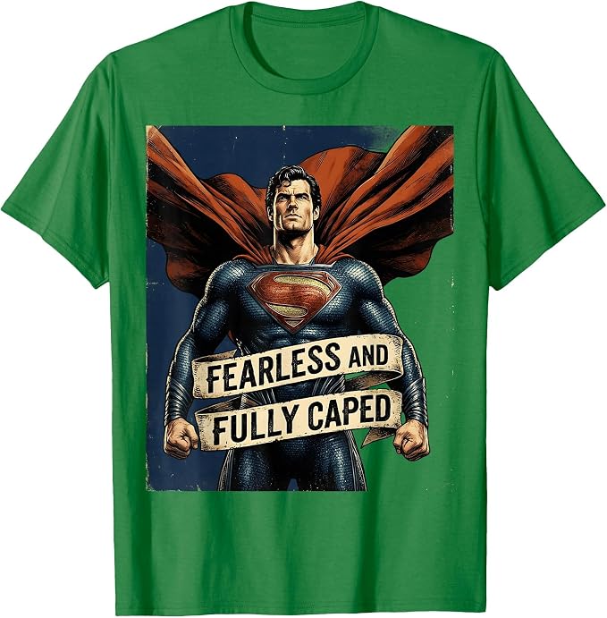 Fearless and Fully Caped Superhero Design T-Shirt