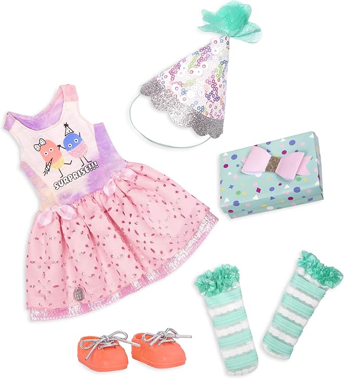 Glitter Girls – 14-Inch Doll Clothes – What A Surprise! – Deluxe Birthday Party Doll Outfit – Toys, Clothes, & Accessories for Girls 3+ Years