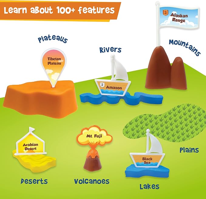 Imagimake Mapology Physical Features | World Map for Kids | 3D Puzzles for Ages 8-10 | Educational Toys for Kids 8-12 | Gifts for Boys & Girls 8-12 | Building Toys Gift for Birthday and Summer