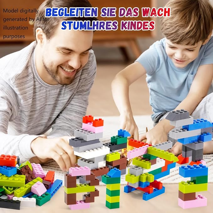 100 Piece Blue Bricks Bulk Assortment Pack, 9 Size Blue Classic Building Blocks, Compatible with Lego Parts