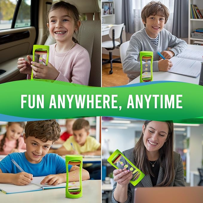 BUNMO Liquid Motion Bubbler Sensory Toy for Kids & Adults – Gentle Fidget Toy for Mindfulness – Stimulating Visual Sensory Experience – Colorful Bubble Fidget Timer for Desk & Travel - Green