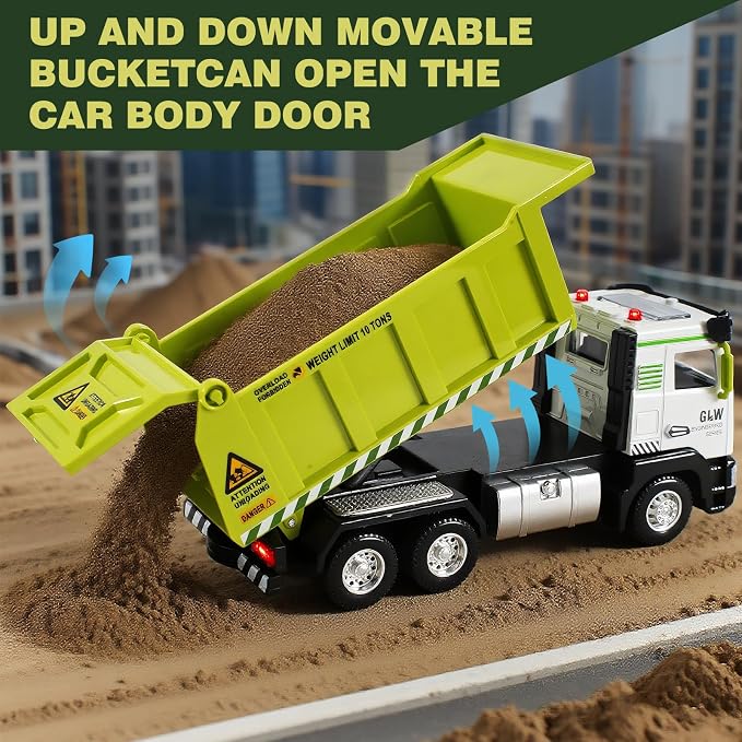 Dump Truck Toy for Boys-1:40 Simulation Model, Educational Construction Toys with Realistic Lights & Sounds, Perfect Christmas Birthday Gifts for Kid Ages 3 4 5 6 7 8 Years Old (Dump Truck)