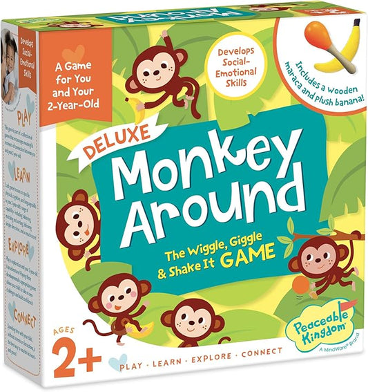 Peaceable Kingdom Deluxe Monkey Around First Game for Toddlers Interactive Play with Parent Ages 2+