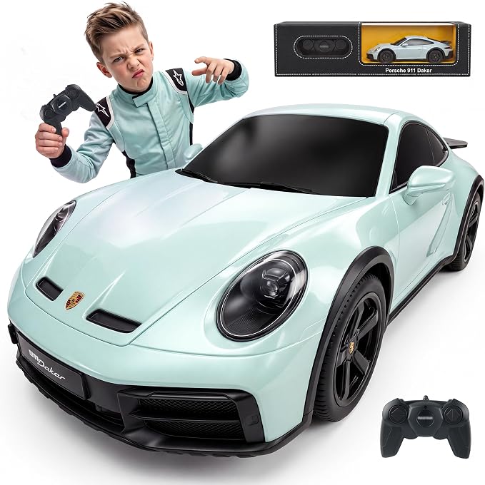 Porsche 911 Dakar RC Car, Officially Licensed BEZGAR 1:24 Scale 2.4GHz Porsche Remote Control Car, Hobby Grade Model Vehicle Toy for Boys Girls Age 4-7 8-12