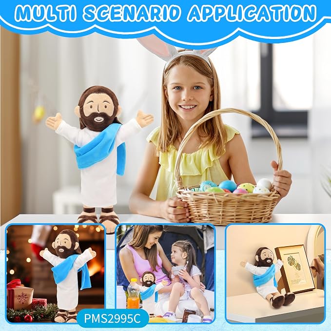 Yelakey 13" Jesus Plush, Jesus Stuffed Doll Plushie for Easter Christmas Church (Brown)