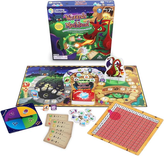 Learning Resources Wizards of Mathland - Multiplication Math Games for Kids, 2nd - 3rd Grade Classroom Board Game, Fun Educational Homeschool Games for Elementary Kids, Math Learning Board Game