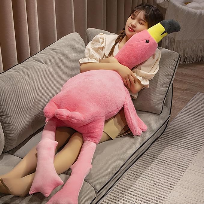 50" Large Flamingo Stuffed Animal Plush Pillow,Pink Flamingos Soft Plush Doll Toys,Gift for Kids and Adults（Pink）