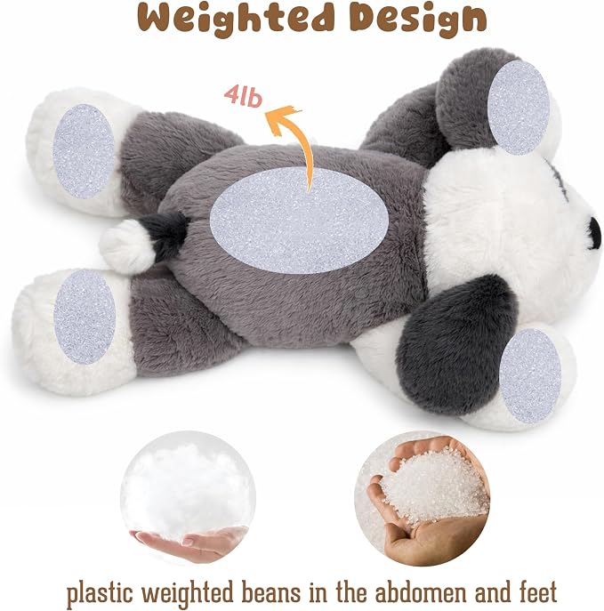 Weighted Dog Stuffed Animal Soft Weighted Plushes Cute Dog Plush Toy Birthday Gifts for Kids Boys Girls Adults (20" 4 lbs)